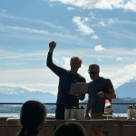 Regatta Leiter Ansgar bei der Verkündung der Ergebnisse